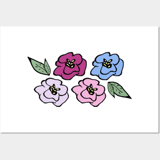 Cute colorful flowers Posters and Art